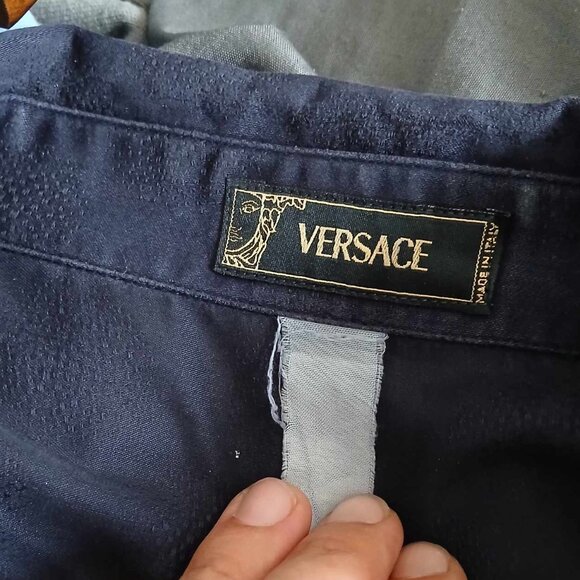 VERSACE - Textured navy shirt - Sz 52 - Picture 6 of 6